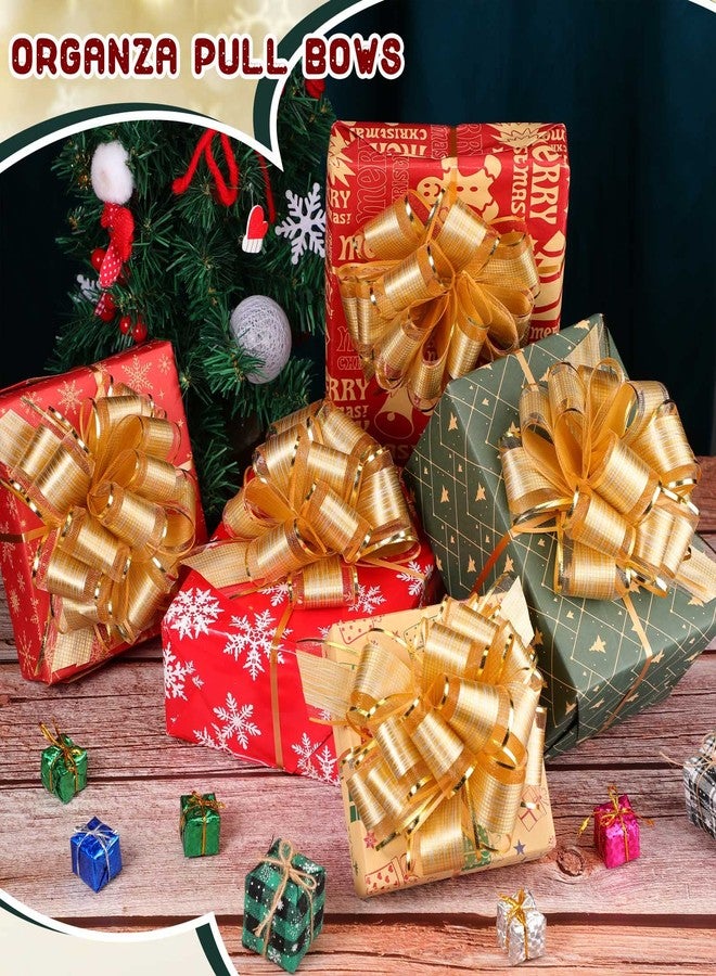 باتيير 48 قطعة من شرائط سحب هدايا عيد الميلاد مقاس 6 بوصات، شرائط أورجانزا متعددة الألوان لتغليف هدايا عيد الميلاد، مناسبة لعيد الحب، وحفلات الزفاف، وأعياد الميلاد، والذكرى السنوية، وتزيين العطلات (ذهبي). - Image 4